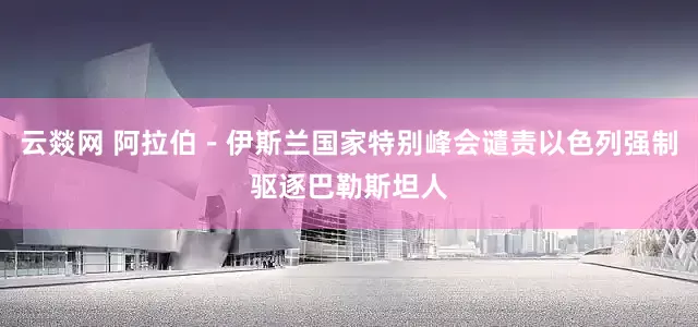 云燚网 阿拉伯－伊斯兰国家特别峰会谴责以色列强制驱逐巴勒斯坦人