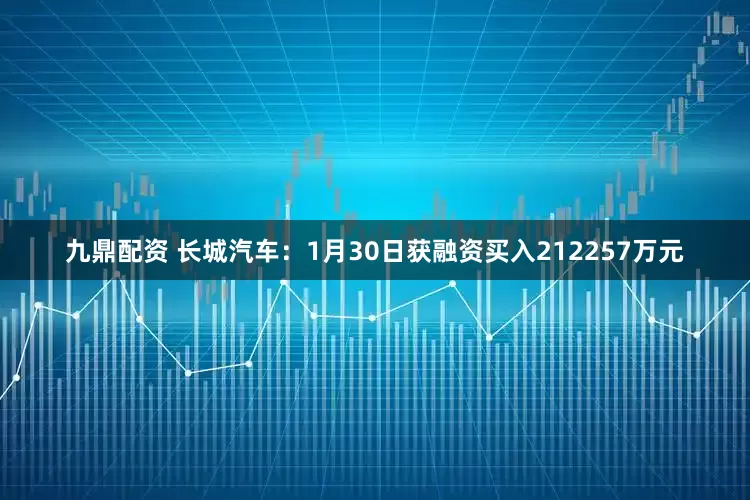 九鼎配资 长城汽车：1月30日获融资买入212257万元